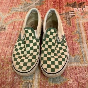 green checkered Vans